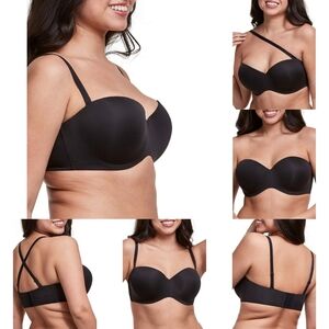 40C Maidenform Women's Strapless Lift Underwire Bra Black